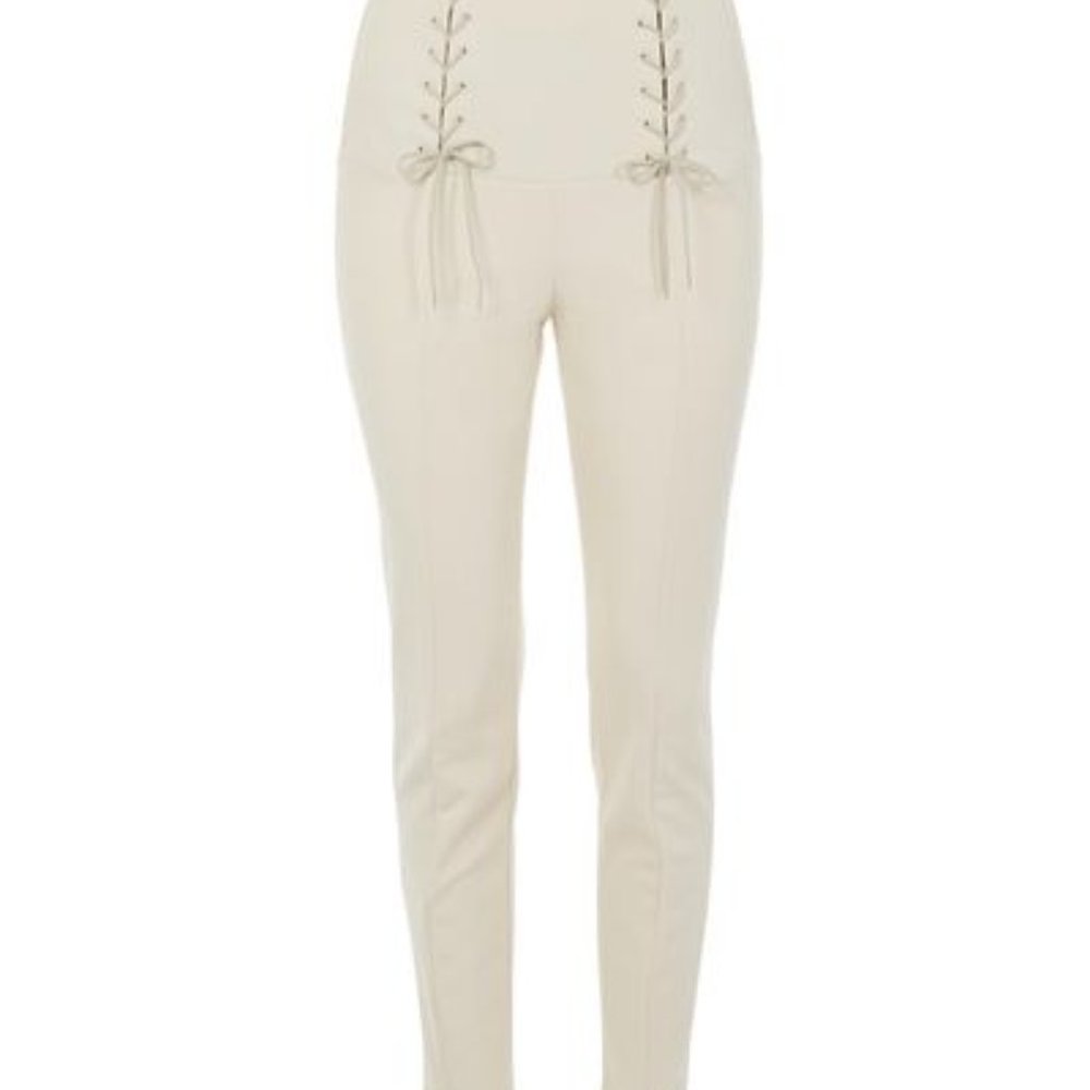 Tibi Anson Stretch High Waisted Skinny Tie Pants